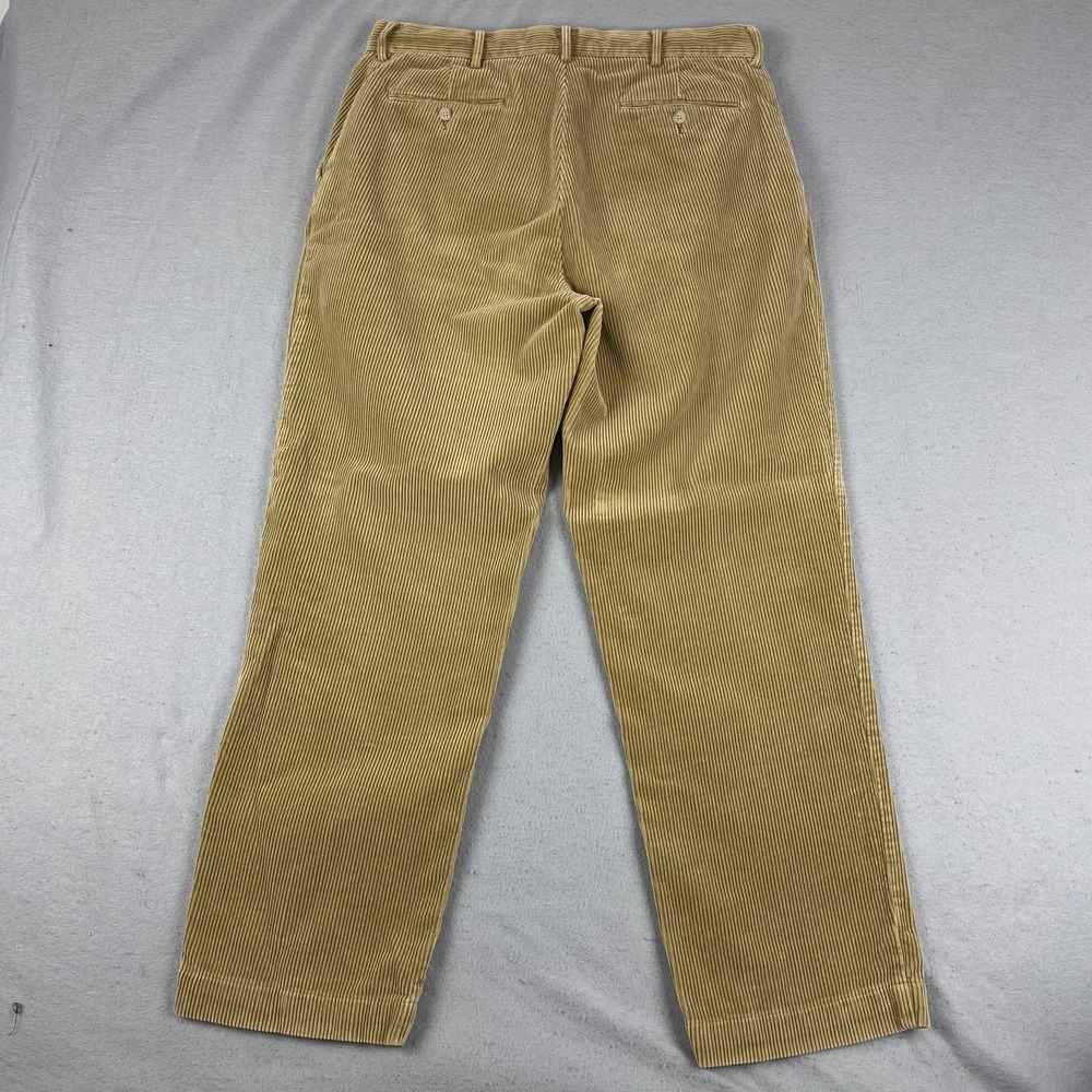 Vintage Polo Ralph Lauren Mens Corduroy Pants 33x30 flat front Cords brown - Picture 6 of 12